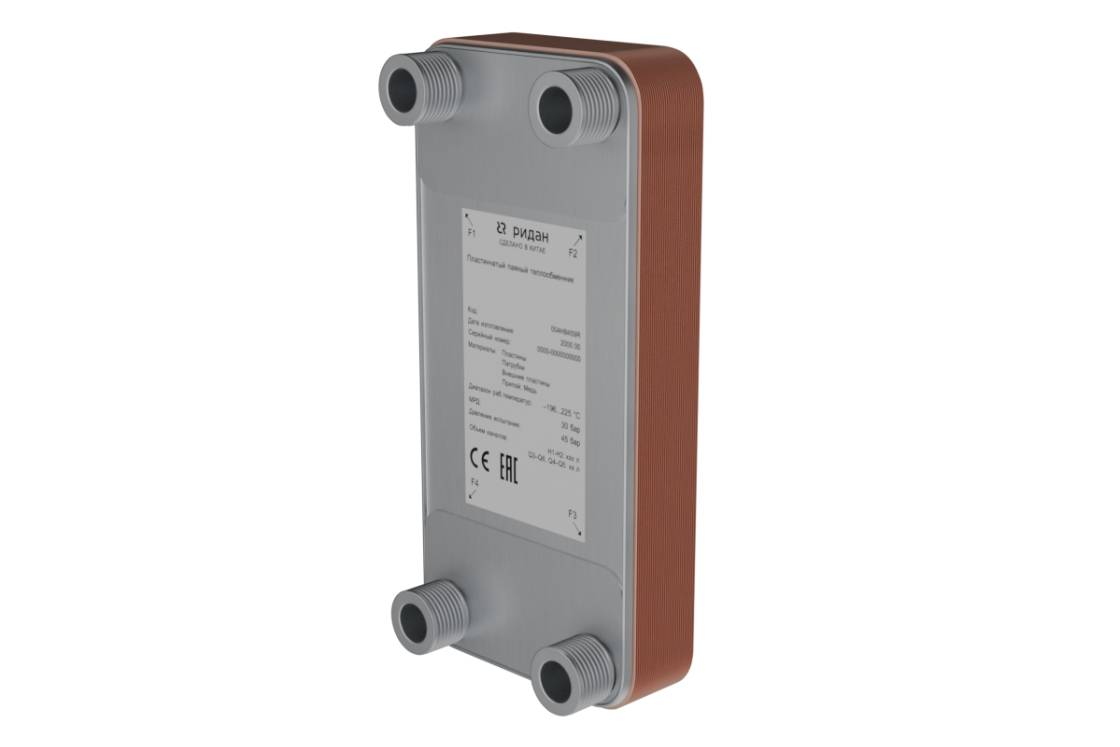 Ридан XB-120R 004B3458R — Паяный пластинчатый теплообменник, DN50, количество пластин 180