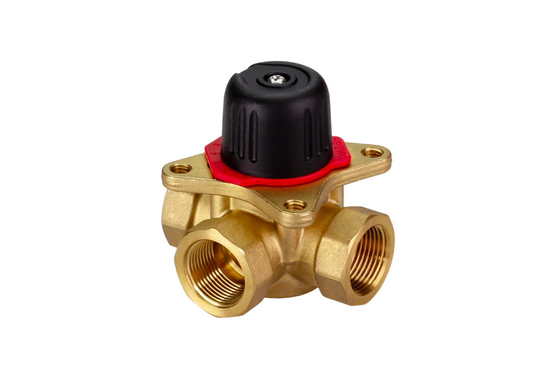 Ридан 065Z0409R — Клапан регулирующий поворотный HRB-3R PN10, DN40, Kvs 25, Tmax 110 °C, Rp1-1/2, корпус CW617N, трехходовой