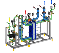 Ридан БТП-DM-ХХХ-YYY-C-S V2 - Стандартный узел с водоподогревателем для системы ГВС 